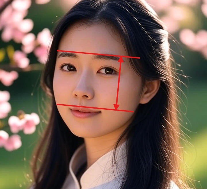 중안부 길이가 더 짧은 쪽이 더 어려 보입니다.