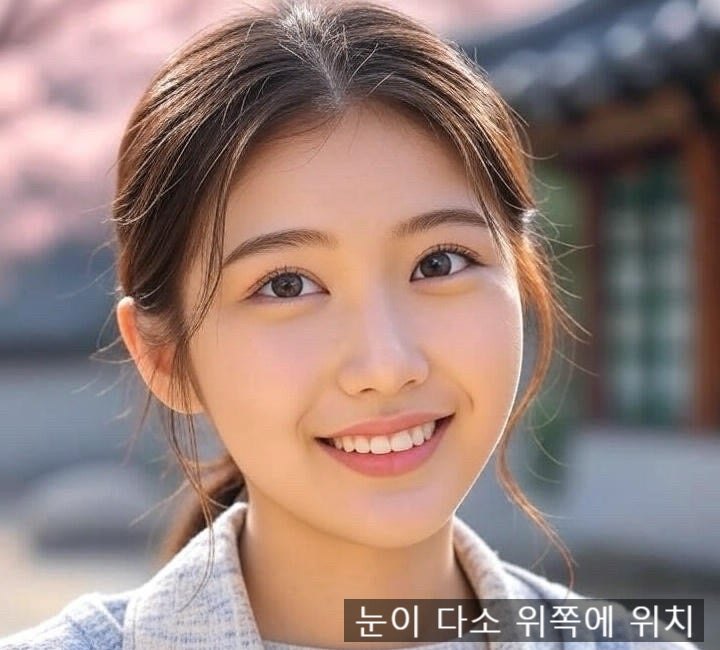 눈이 다소 위쪽에 위치한 경우입니다.