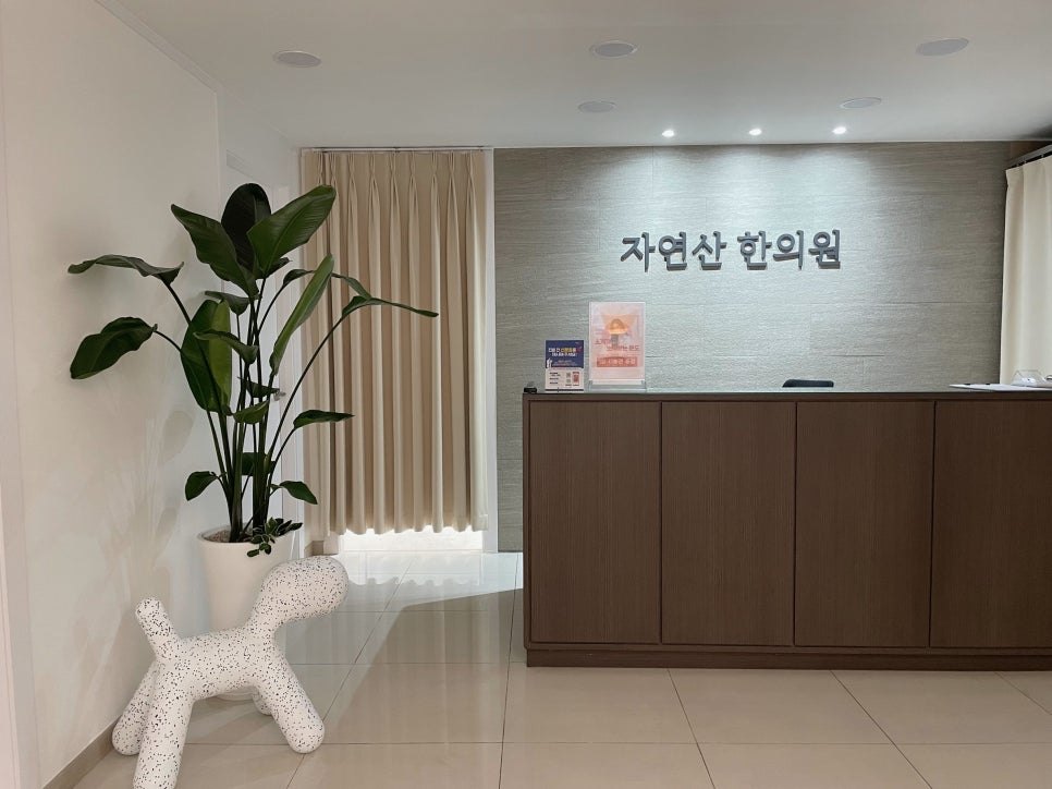 자연산한의원 로비와 데스크