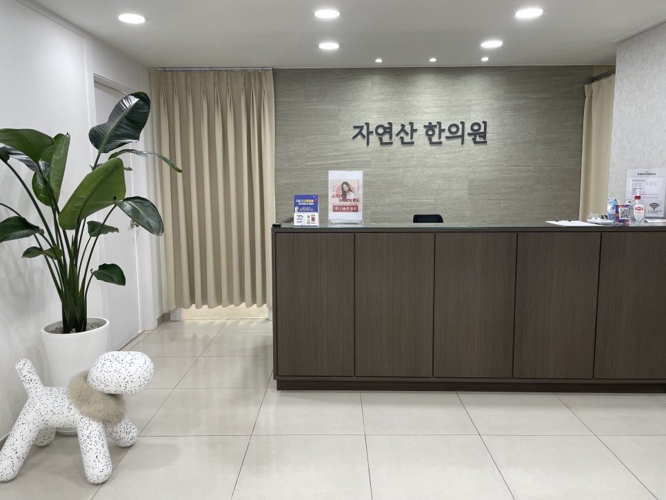 자연산한의원 로비와 데스크